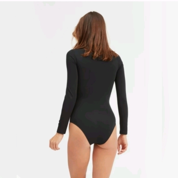 Everlane v neck long sleeve black bodysuit sz S - Picture 1 of 8